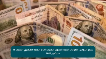 سعر الدولار.. تطورات جديدة بسوق الصرف أمام الجنيه المصري السبت 13 سبتمبر 2025